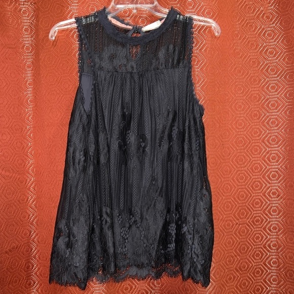 Altar’d State Black Lace-like Tank Top Lined M - Picture 1 of 9